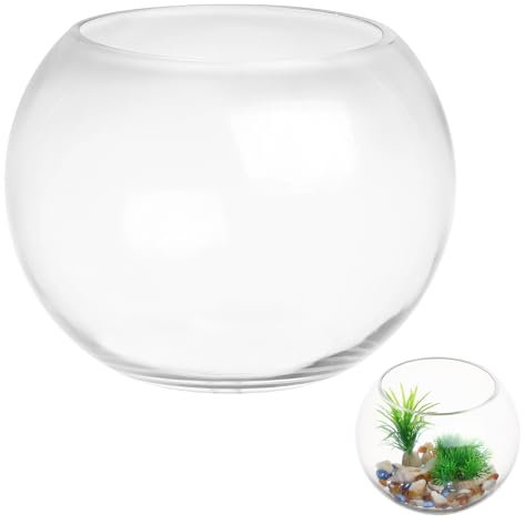 Yardenfun Fish Bowl Desktop Aquarium Fish Tank Bowl for Home Office Living Room Decor Hydroponic Planter