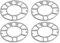 Yuikome 4 separadores de ruedas de aluminio para arandelas de rueda de coche, 3 mm para 4 x 100 4 x 114,3 5 x 100 5 x 108 5 x 114,3 5 x 120
