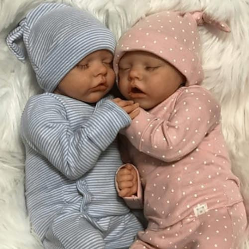 Lonian 45 cm Full Body SiliconeVinyl Real Touch Baby Realistico Reborn Dolls Realistico Neonato Bambola Ragazzo Giocattolo Regalo di Natale (Gemelli)