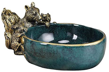 ZAANU Moderne Eichhörnchen-Figur, Miniatur-Skulptur, Keksdose, Süßigkeitenschale, Box, Schmuckstück, Tablett, Ornament, Heimdekoration for Kommode, Eingangsbereich, Büro/494