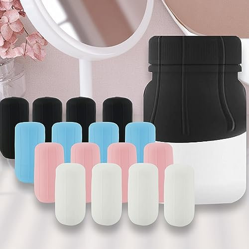 16Pcs Leak Proof Toiletries Sleeves for Travel Container Silicone Travel Bottle Covers Reusable Portable Elastic Toiletry Sleeves for Travel Toiletries Shampoo Bottles
