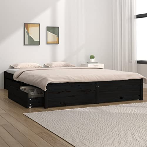 GuyAna Bett mit Schubladen Schwarz 140x190 cm Bett Mit Stauraum Bett Mit Schubladen Stauraumbett Tagesbett Bett Mit Bettkasten
