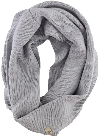 100% Merino Wool Everyday Knit Infinity Scarf - Winter Loop Scarf - Midweight Scarves for Women and Men - Ash Gray - One Size