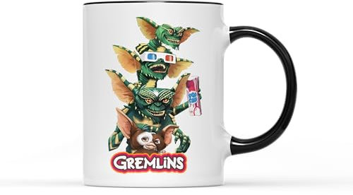 SMARTYPANTS Gremlins Mug - Funny Fun Novelty Humourous Horror Comedy Retro 80's Movie Film Gizmo Mogwai Midnight Monster Trouble Cup Tea Coffee Gift Present (Black Handle)