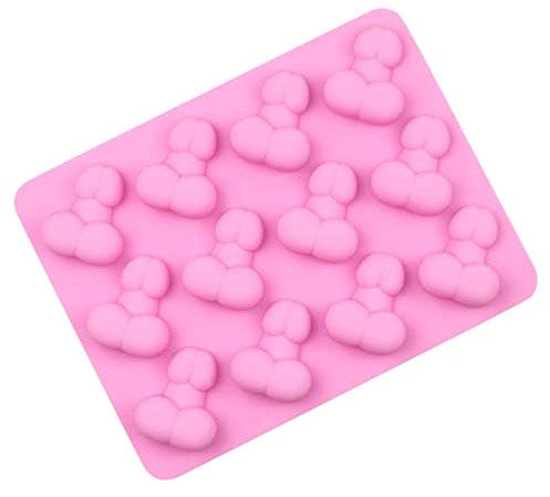 Bac a Glacon drole Moules à Chocolat pour gâteaux et pâtisseries Moule Silicone Rigolo Moule a Glacon Faites vos Propres Glaçon pour Noel Club Fête Anniversaire, Cadeau Drole Homme Femme (Rose-01)