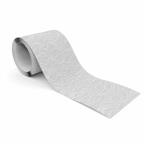 Muralo - Selbstklebende Bordüre - Tapetenbordüre Wandbördure - Dekorative Wandtatto für Wände, Möbel, Decken, Tapeten, Wandverkleidungen, Türen - Gewelltes Muster - Br.10cm x Hö.300cm