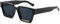 Laurinny Retro Rechteckige Sonnenbrille für Damen Herren Vintage Eckig Trendige Quadratischer Schwarzer Schildpatt Rahmen(Schwarz/Grau)