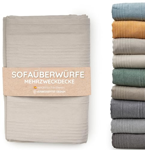 Bettdecke und Mehrzweckdecke für Sofas, beige-weiße Steppdecken.Mehrzweckplaid, Sofabezug, widerstandsfähiger und hochwertiger Stoff. Moderne Tagesdecken 150, 135,90 (Beige, 180 x 280 cm)