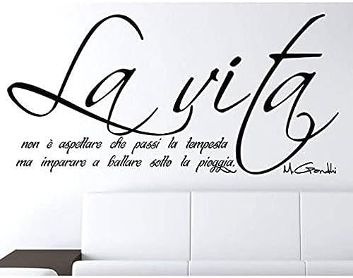 YaoyueJian Wandaufkleber, italienische Sätze, PVC, schwarz, Ornament für Zuhause, Küche, Schlafzimmer, Wohnzimmer, Tür, Fenster, Spiegel, DIY, 38 x 90 cm
