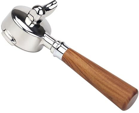 Siebträger 58 mm Einzelauslauf für E61 - Filterkorb mit Holzgriff, Langlebige Ohren, Düse für Barista-Serie und Kaffee-Espressomaschine (Rotes Rosenholz)