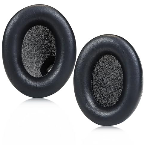 SINOWO Cuscinetti di ricambio per cuffie Sony WH-1000XM4 (WH1000XM4), in memory foam ad alta densità con isolamento acustico (pelle di pecora, nero)
