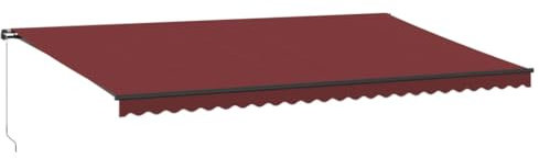 vidaXL Tenda da Sole Retrattile Manuale Bordò 600x300 cm, tenda retrattile, tenda da patio, tettoia, tenda da sole, tettoia per porta