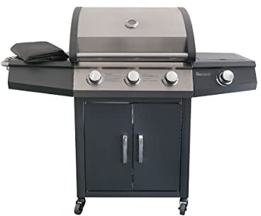 JARDIDECO Barbecue à gaz Soleto 3 brûleurs + 1 brûleur latéral