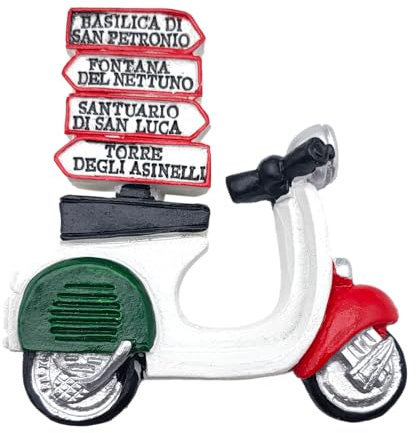 3D-Kühlschrankmagnet Vintage Flagge Italien, Kühlschrankmagnet, Dekoration Scooter Auto Bologna für Magnettafel, Haus und Küche, Büro