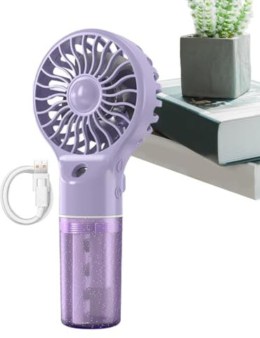 Señor ventilador portátil,Ventilador de nebulización personal,Pequeño ventilador de nebulización | Ventilador de nebulización de mano con 4 velocidades, ventilador portátil recargable con neblina, par