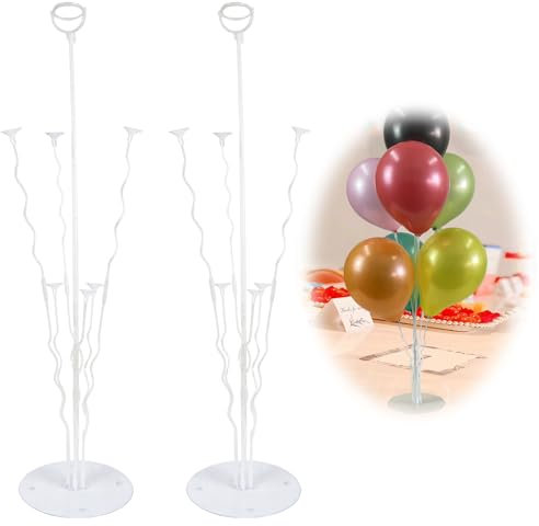 Support de Ballon de Table de Hauteur 70cm, Ensemble de présentoir de bâtons de Blloon Transparents, Décoration de Ballons de Joyeux pour la Célébration de fête, Anniversaires (2pcs)