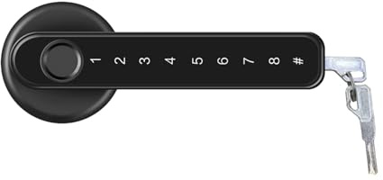 Ejoyous 4-in-1 Elektronisches Türschloss mit Fingerabdruck, Touch-Tastatur, Smart Lock für Zuhause, Schlafzimmer, Hotel, Büro, Silber