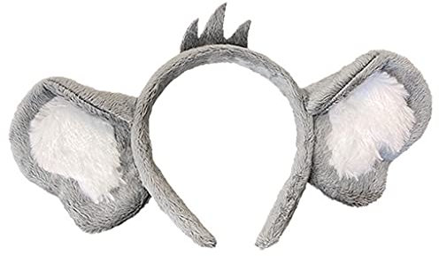 Pjeghbvop Weiches Stirnband mit Koala-Ohren, Plüschtier-Ohren, Haarreifen zum Waschen des Gesichts, Cosplay, Cartoon-Themenparty, Kostüm
