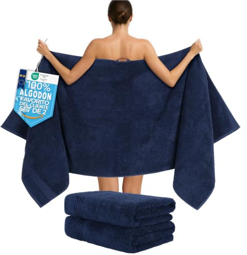 Hammetex Saunahandtuch 2er Set 80x200 cm, XL Duschtuch, 100% Baumwolle | OEKO-TEX zertifiziert, extra groß, weich & saugstark, mit Aufhänger, Saunatuch & Badetuch für Sauna & Badezimmer