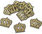 10Pcs Crown Embroidered Patches, Crown Iron on Patches King Queen Gold for Clothes Handbags Hats Pants