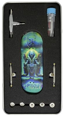 LEEFAI Pro Fingerboard Complete Set, 34x96mm Maple Deck, Leefai 4.0 Trucks, UV Print Design, Mini Finger Skateboard- Op3ra V3-Alienation