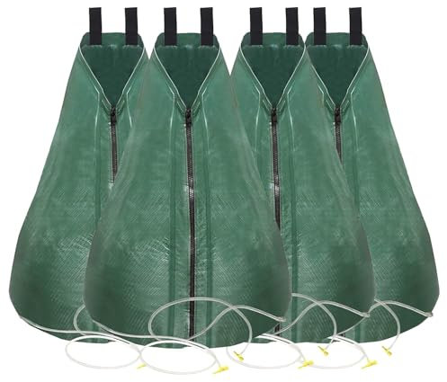 Hydrogarden 4 Baumbeutel Bewässerungsbeutel für Bäume zur langzeit Bewässerungssystem | Robuster 75 Liter Wassersack/Bewässerungssack, aus UV beständigem PVC, Planzunterstützung für heiße Sommer