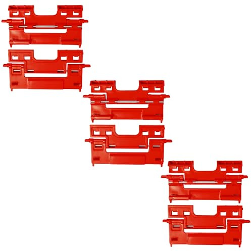 6 x Seitenverbinder für Werkzeugboxen der Qbrick PRO-Serie und ONE-Serie, 5,5 x 10,5 cm, Werkzeugbox-Befestigung, Werkzeugbox-Verbindungsklemme, Modularverbinder, Verschluss, Verbinder