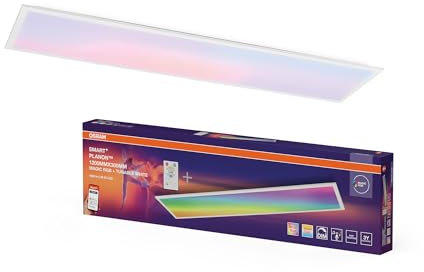 OSRAM SMART + WIFI PLANON MAGIC LED Panelleuchte, weiß, 36W, 3600lm, Weißlichtfunktion, dimmbar, dynamischer Magic-RGB Lichteffekt, lange Lebensdauer, App-steuerbar, einfache Montage, 2700-6500K