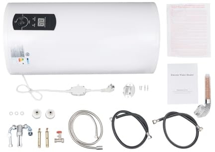 Elektrischer Warmwasserbereiter, 220V 50L Elektrospeicher Warmwasserspeicher Elektro Wasserbereiter Wandspeicher Tank-Wassererhitzer Einstellbarer Wassererhitzer mit Leckage Schutz für Küchen Bäder