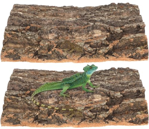 Gadpiparty 2 Stück Reptilien Baumrinde Plattformen 30 x 20cm | Terrarium Dekor Für Geckos Eidechsen Spinnen Und Schildkröten Zum Klettern Und Ruhen