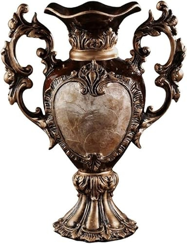 CLSDRZC European Style Vintage Large Vase Creative Handmade Shell Resin Vase Living Dining Room Table(Small)