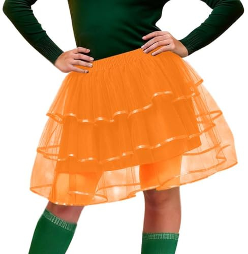 RYTEJFES Tutu Année 80 Tutitu 2XL Tutu Vert Jupe Noir Femme Orange Femme Noir Jupe Rose Rose Fluo Mini Blanche Blanc Adulte Blanche Froufrou Short Tulle Déguisement Festival Déguisement Short Tulle