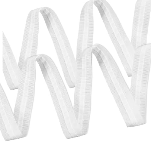 JJUNW Gardinenband Kräuselband, 30M X 2.5CM Vorhang Faltenband | Universalband Polyester Reihband Weiß Gardinenband zum Aufnähen für Gardinenhaken Deko Schlafzimmer