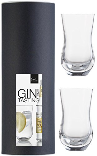 spirits Exklusiv Eisch Gin Tonic Glas Set 519/61 2 Stück in Geschenkröhre gratis 1 Glasreinigungstuch