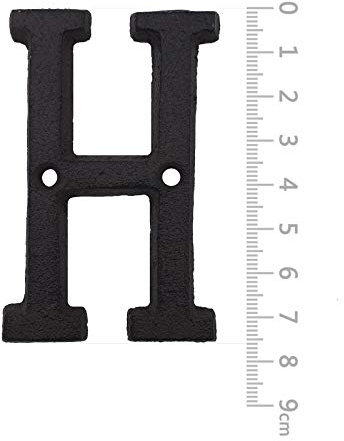7.5 cm High Innovative DIY Cast Iron House Number, Vintage Black Letter H