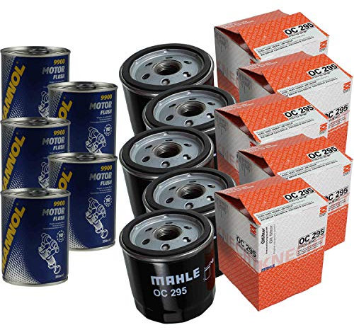5x Original MAHLE/KNECHT Ölfilter OC 295 + 5x SCT Motor Flush Motorspülung