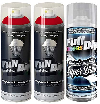 Sophisticauto Pacco risparmio da 3 vernice removibile Full Dip ROSSO LUCIDO