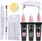 Extension Nail Gel Kit with Lamp- Nails Extension UV Gel Set 3 Colors Quick Nail Extension Builder Gel, 100PCS Acrylic Nail Tip, Nail Builder Gel Set for Beginner and Nail Technician