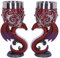 Nemesis Now Devotion Twin Dragon Heart Set mit zwei Kelchen, Polyresin, Rot, 2 Stück (1 Stück)