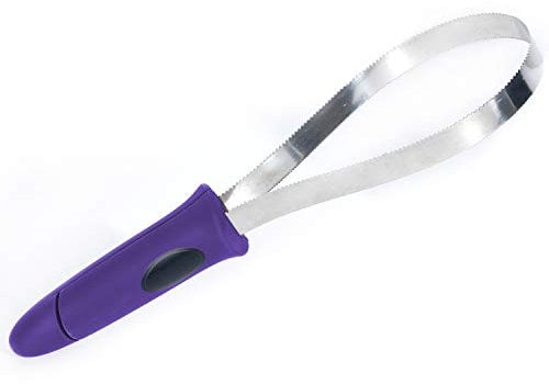 BOTH WINNERS Dual-Sided Shedding Blade with Stainless Steel Blade, De-Shedding Tool for All Dogs with Soft Touch Grip Handle(PURPLE)
