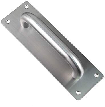 Commercial Door Handle, Stainless Steel Pull and Push Plate Door Handle with Screws for Fire Door Mall Supermarket Toilet Door(Square 200 * 65mm)