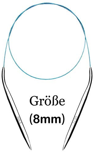 Seawhisper 100cm Rundstricknadel für Socken Metall Stricknadeln Rundstricknadeln Set 8MM