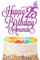 Personalised Happy Birthday Glitter Cake Topper Customised with Any Name & Any Age Party Cake Decoration for 1st 10th 13th 16th 18th 20th 21st 30th 40th 50th 60th 70th 80th (Purple)