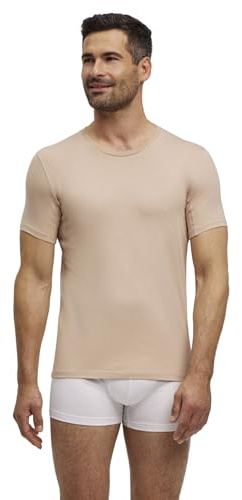 FALKE Herren Daily Climate Control Outlast® Round Neck Kurzarmshirt bequemes Unterhemd Rundhals-Ausschnitt hautfreundlich feuchtigkeitsregulierend schnelltrocknende atmungsaktive Baumwolle 1 Stück | ein angenehm weiches Tragegefühl
