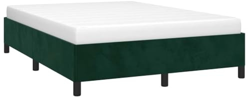 vidaXL Polsterbett Bett Doppelbett Bettgestell Bettrahmen Lattenrost Samtbett Ehebett Schlafzimmerbett Schlafzimmermöbel Dunkelgrün 140x200cm Samt