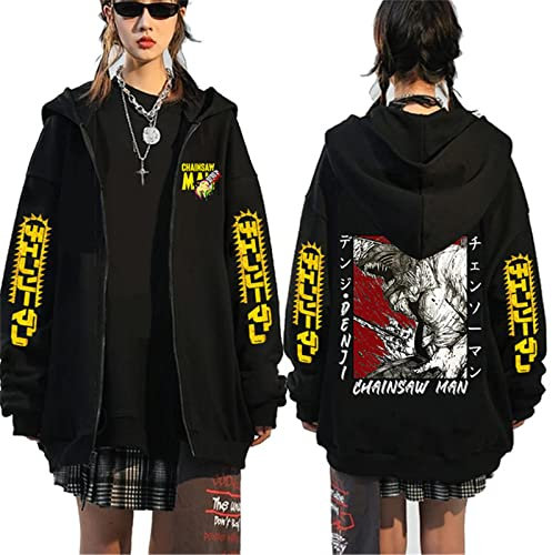 Chainsaw Man Power Hoodie Power Anime Cosplay Costume Casual Printed Zipper Long Sleeve Sweatshirt Sweater Coat for Women Men Teens