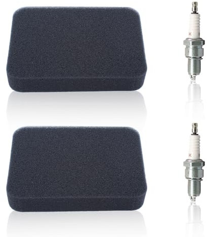 2 Piezas Filtro de Aire para Honda GX270 GX340 GX390 GX240 Motor, ADEFOL 2 Filtros de Aire con 2 Bujías Repuesto Filtro de Espuma de Alta Densidad Accesorio de Motor y Generador