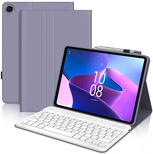 Teclado Lenovo Tab M10 Plus 3rd Gen, Lenovo Tab M10 plus 3rd Gen Funda con Teclado, Teclado Español Ñ Inalámbrico Magnético Desmontable para Lenovo Tab M10 Plus 3rd Gen, 10.61 2022, Púrpura lavanda