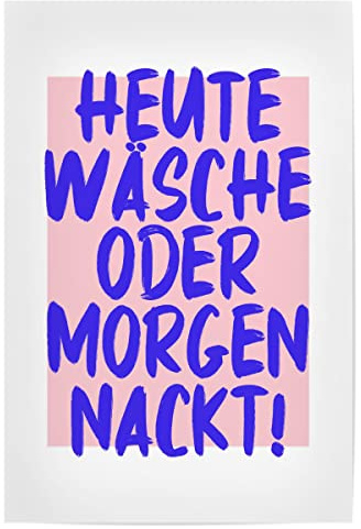 artboxONE Poster 30x20 cm Typografie Heute Wäsche - Rosablau - Bild Typografie küche Motivation Sarkasmus