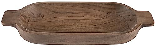 Karma Handgefertigte ovale Schüssel, klein, dunkles Holz